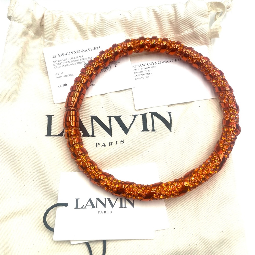 Lanvin Orange rhinestone choker - Picture 4 of 8